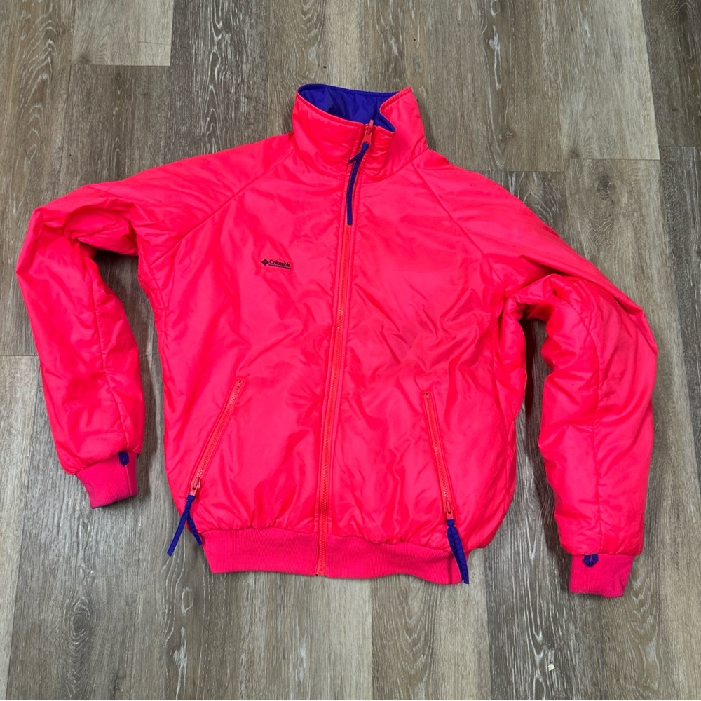 Vintage Columbia Reversible Neon Pink & Purple Mens Medium Retro Ski/BoardJacket - Picture 11 of 16